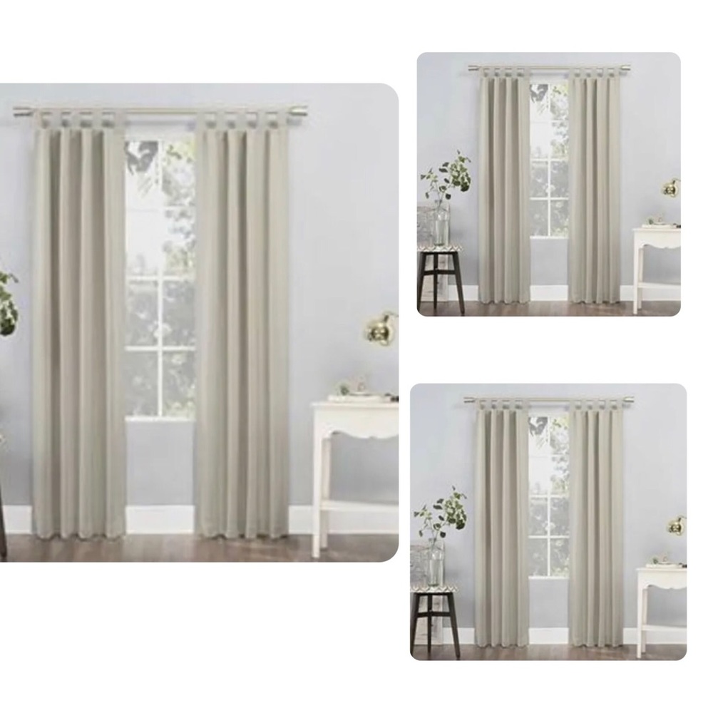 Lot of‎ 3 window Sun Zero Kenneth Energy Saving Curtain Panel 40"×63" Pearl